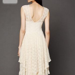 Sleeveless Backless Layered Lace Long Dress two Pieces